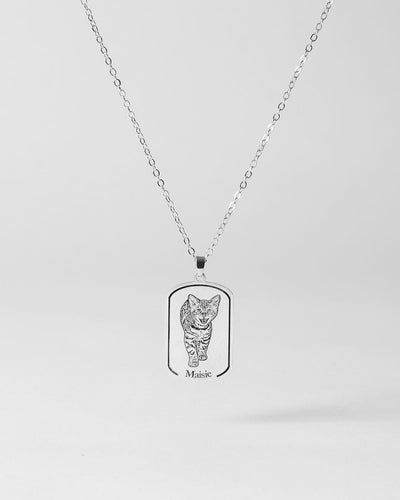 Collier Plaque Argent